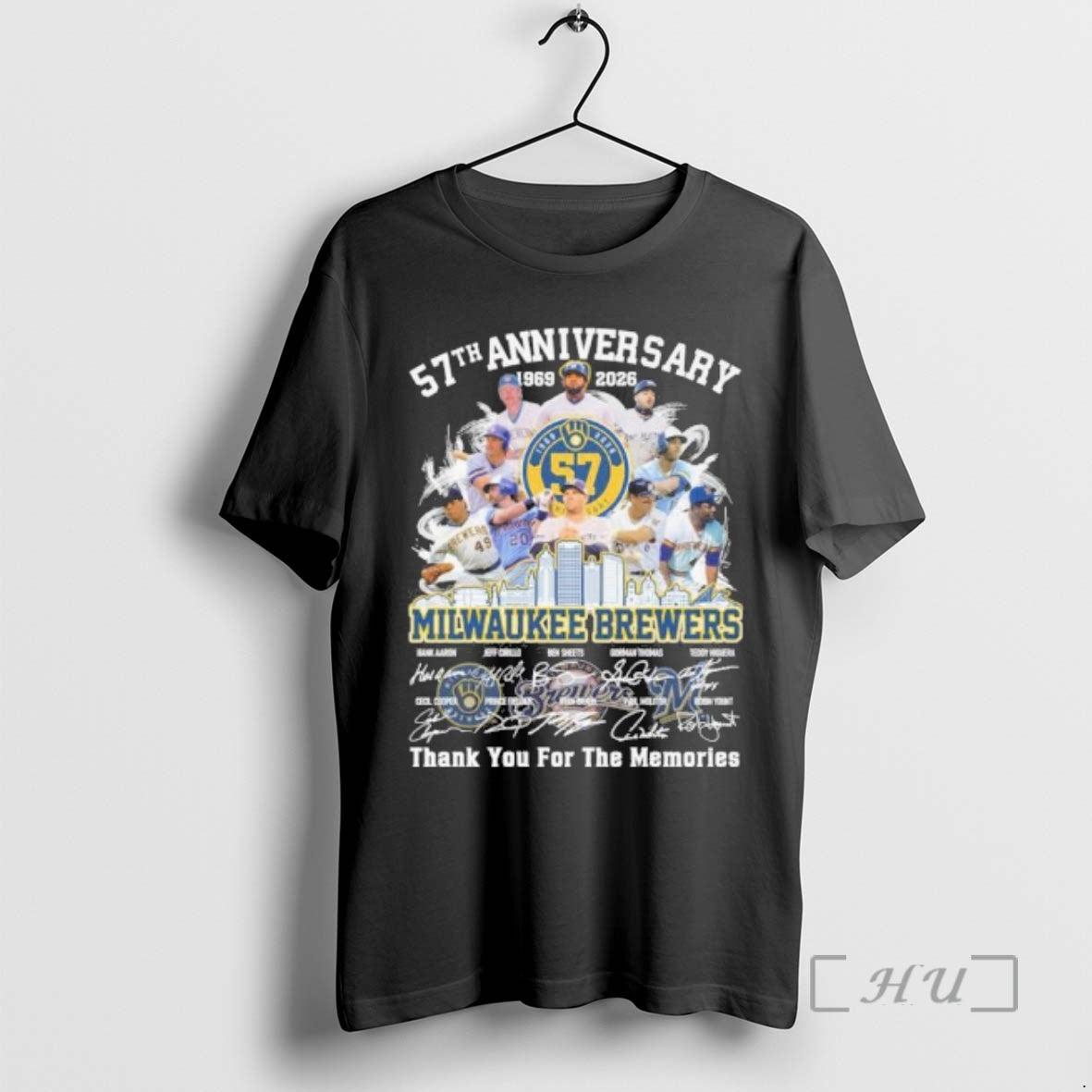 Officials Milwaukee Brewers 57th Anniversary 1969 2026 Signatures T-Shirts, Hoodie, Sweatshirt | PureTeeCo.com