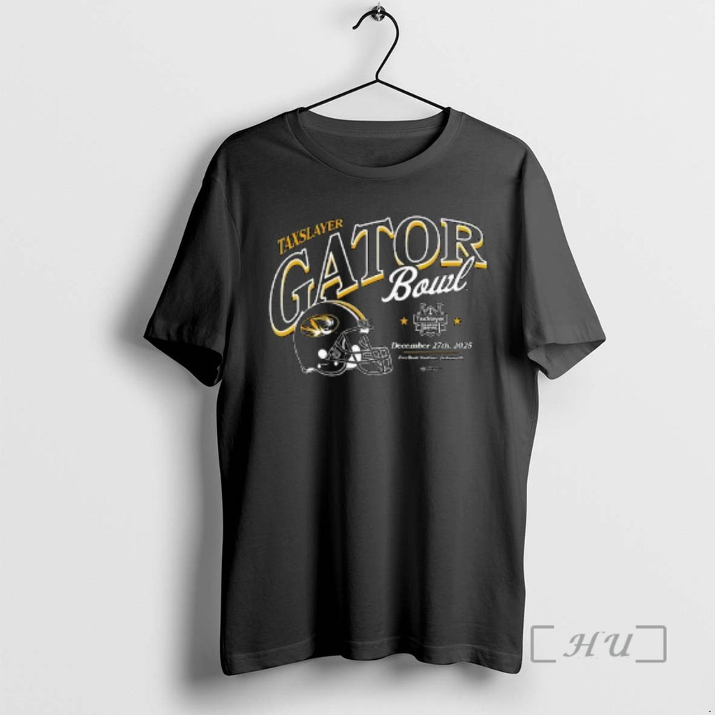 Officials Missouri Tigers 2025 Taxslayer Gator Bowl Dec 27th 2025 Helmet Circle Black Premium T-Shirts, Hoodie, Sweatshirt