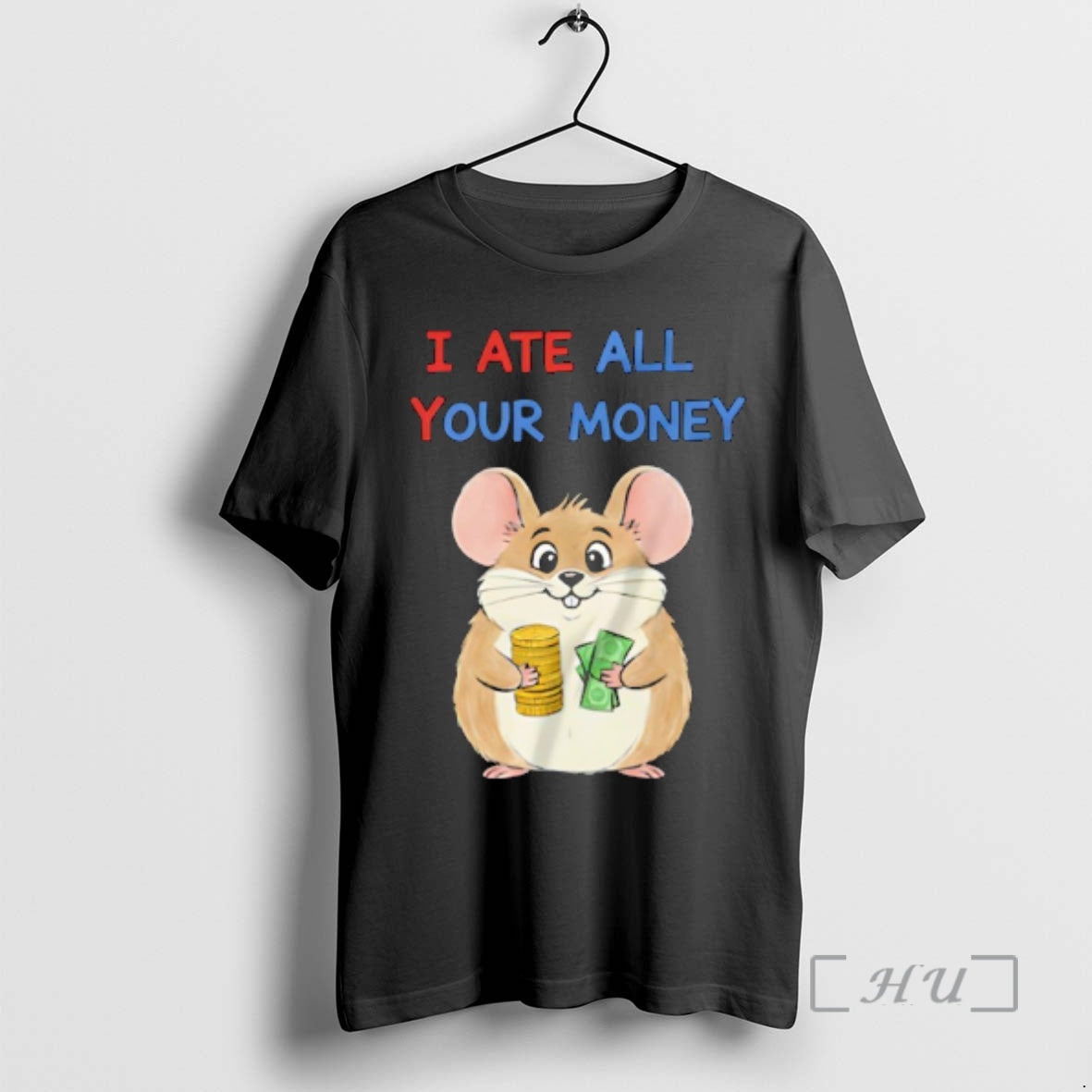 Officials Mouse Holding Dollar And Cash I Ate All Your Money Premium T Shirts Sweater Hoodie, Sweatshirt | PureTeeCo.com