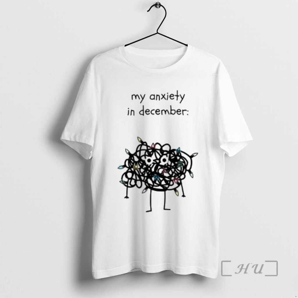 Officials My Anxiety In December Christmas Lights T-Shirts, Hoodie, Sweatshirt | PureTeeCo.com