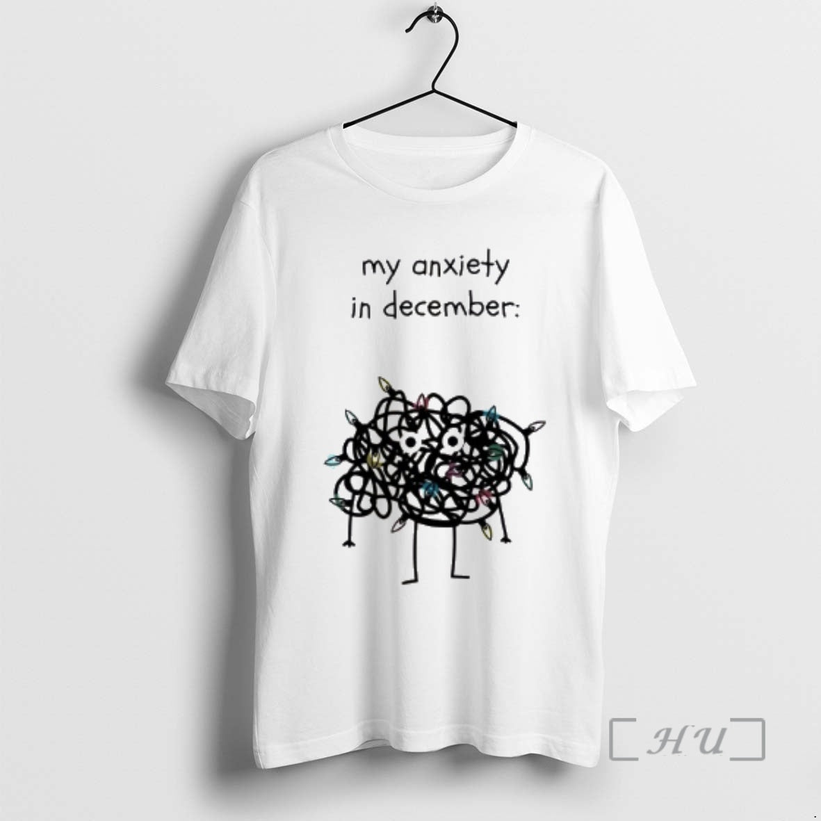 Officials My Anxiety In December Christmas Lights T-Shirts, Hoodie, Sweatshirt | PureTeeCo.com