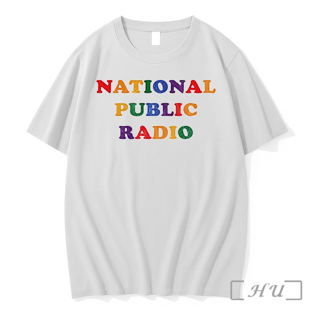 Officials National Public Radio Npr Colorful Logo News Current Events 2026 White Premium T Shirts