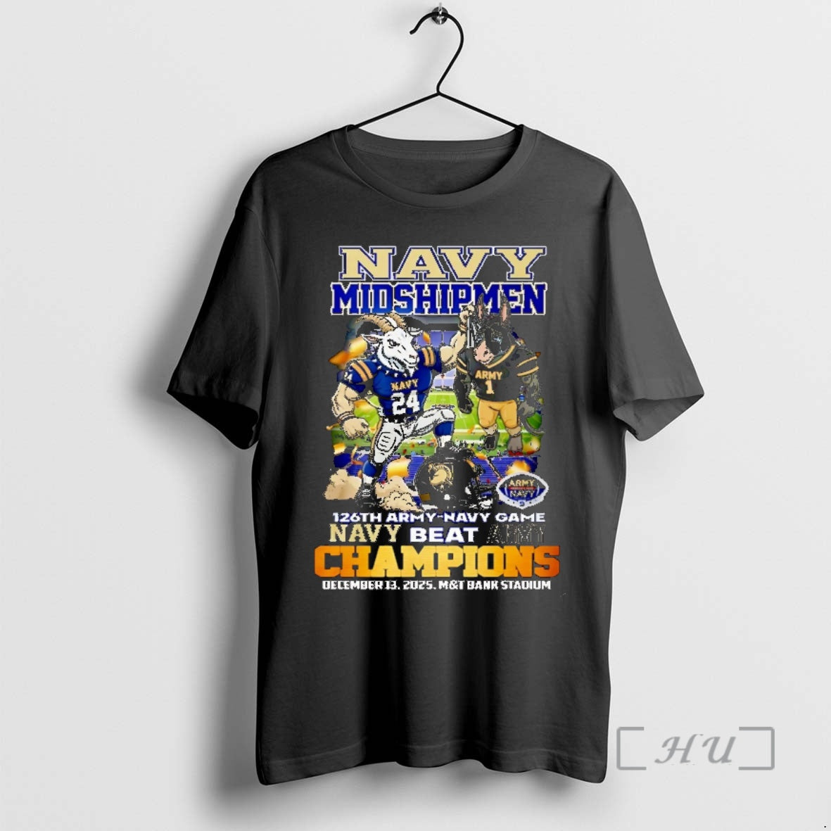 Officials Navy Midshipmen Beat Army 2025 126th Amry Navy Game Champions Mascot Christmas Premium T-Shirts, Hoodie, Sweatshirt