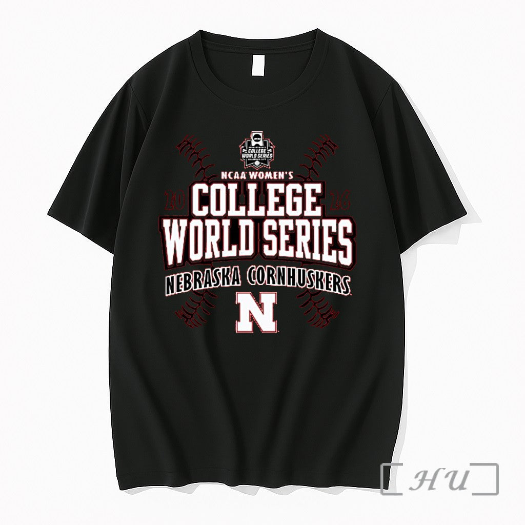 Officials Nebraska Huskers Softball 2026 Womens College World Series Short Sleeve 1 Premium T Shirts