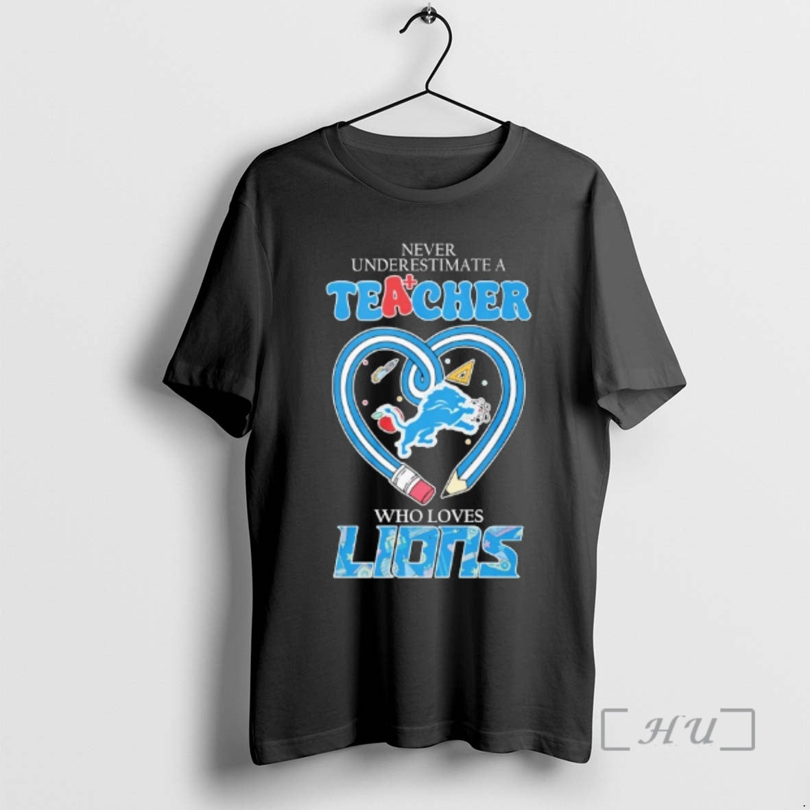 Officials Never Underestimate A Teacher Who Loves Detroit Lions Logo T-Shirts, Hoodie, Sweatshirt | PureTeeCo.com