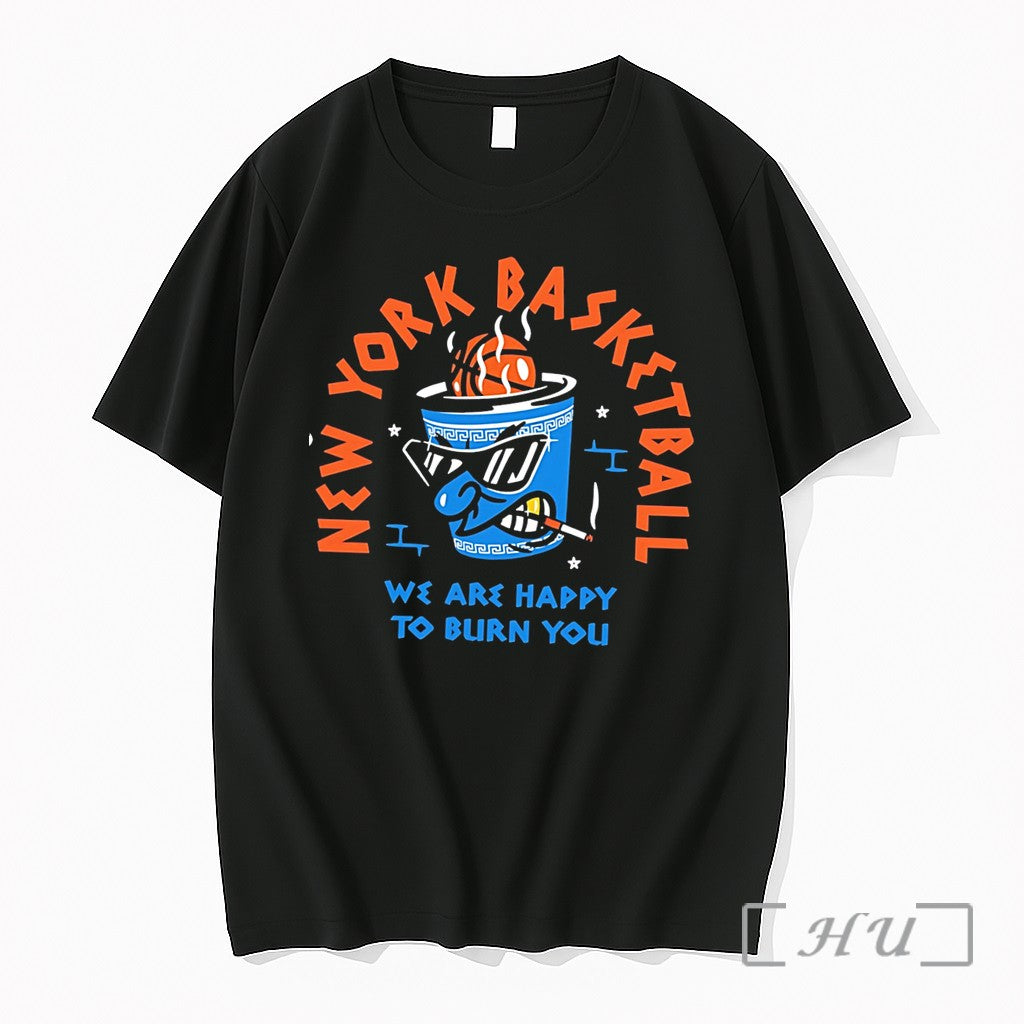 Officials New York Knicks Basketball We Are Happy To Burn You Tee Premium T Shirts