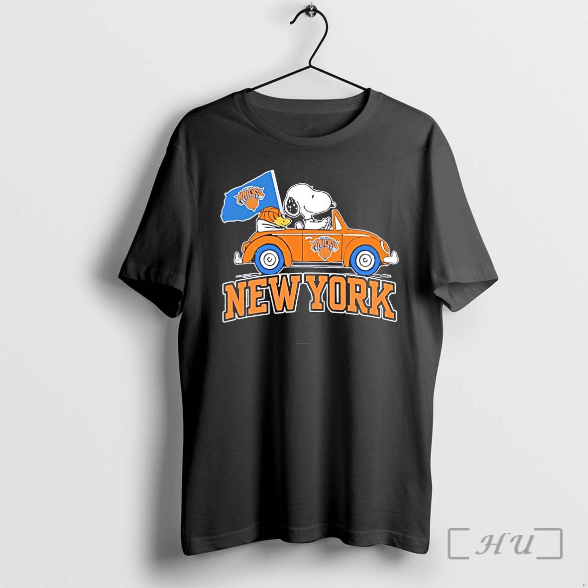 Officials New York Knicks X Snoopy And Woodstock Driving Car 2026 Premium T Shirts Sweater