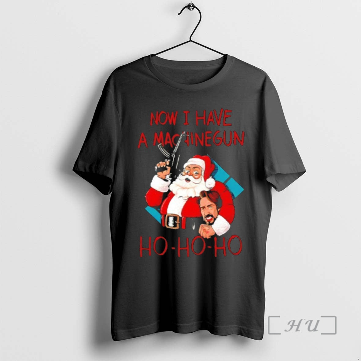 Officials Now I Have A Machinegun Santa Ho Ho Ho Christmas Copy Premium T Shirts Hoodie, Sweatshirt | PureTeeCo.com