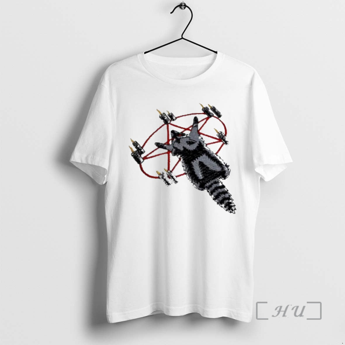 Officials Occult Raccoon Pentagram Ritual With Burning Candles T-Shirts, Hoodie, Sweatshirt | PureTeeCo.com
