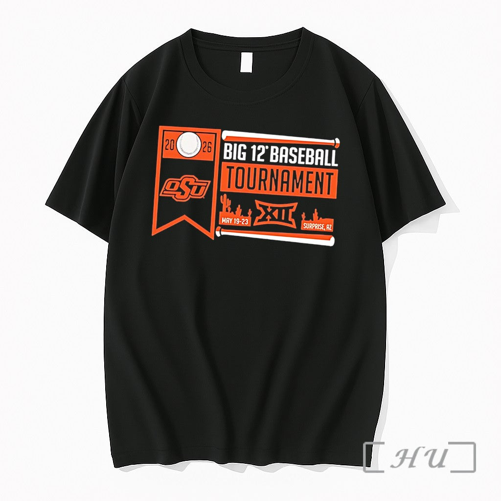 Officials Oklahoma State Cowboys 2026 Big 12 Baseball Tournament Participant Tee Premium T Shirts Sweater