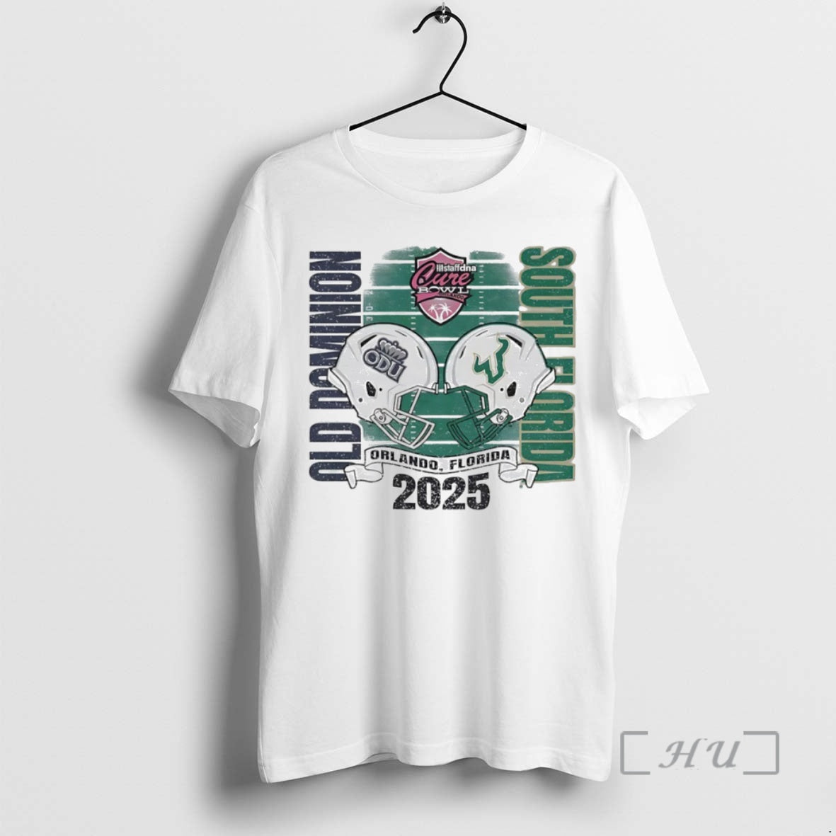 Officials Old Dominion Monarchs Vs South Florida Bulls 2025 Cure Bowl Helmet Circle Premium T-Shirts, Hoodie, Sweatshirt