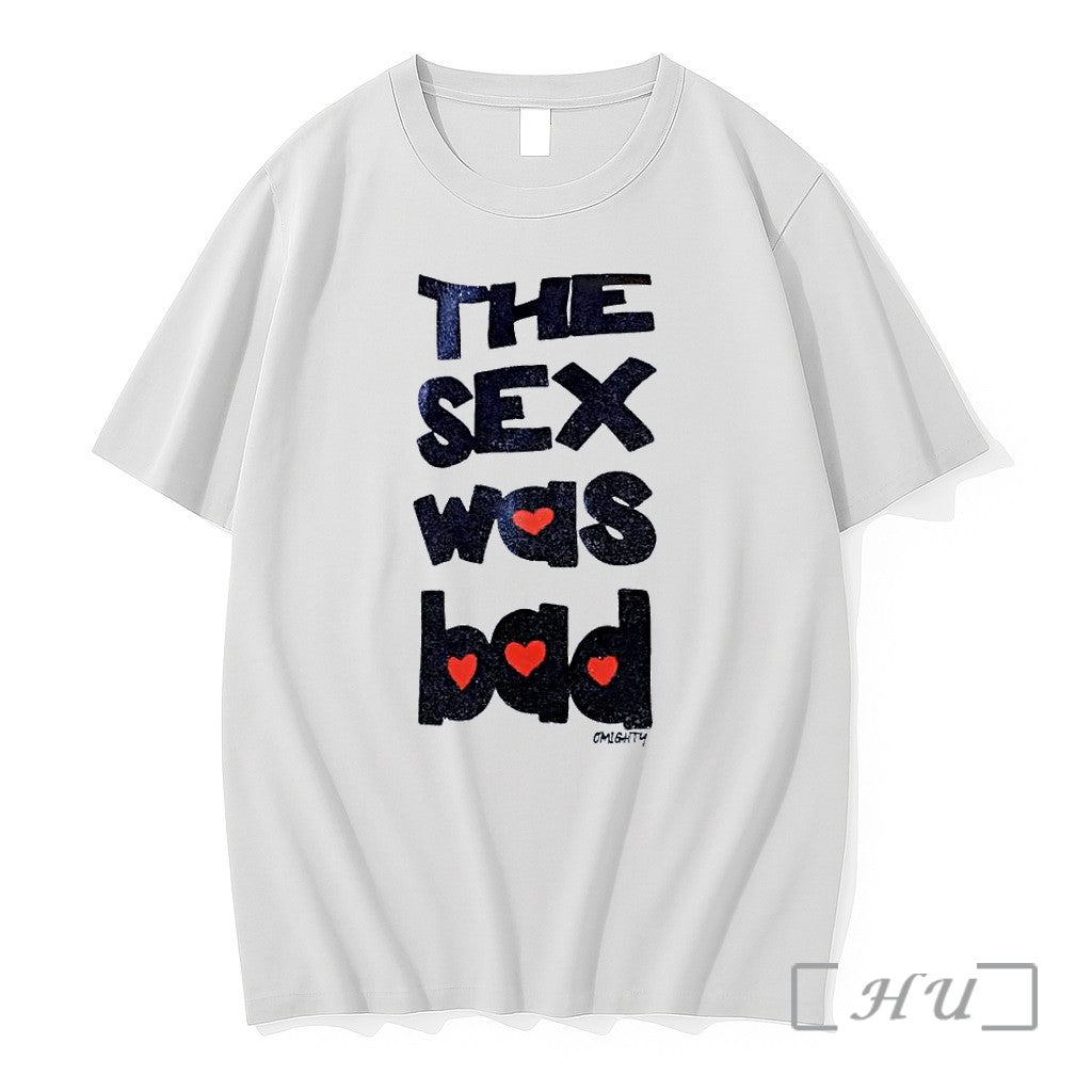Officials Omighty The Sex Was Bad Glitter Hearts Graphic White