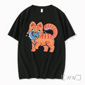 Officials Orange Tabby Cat With Sparkles Holding Blue Alien Creature