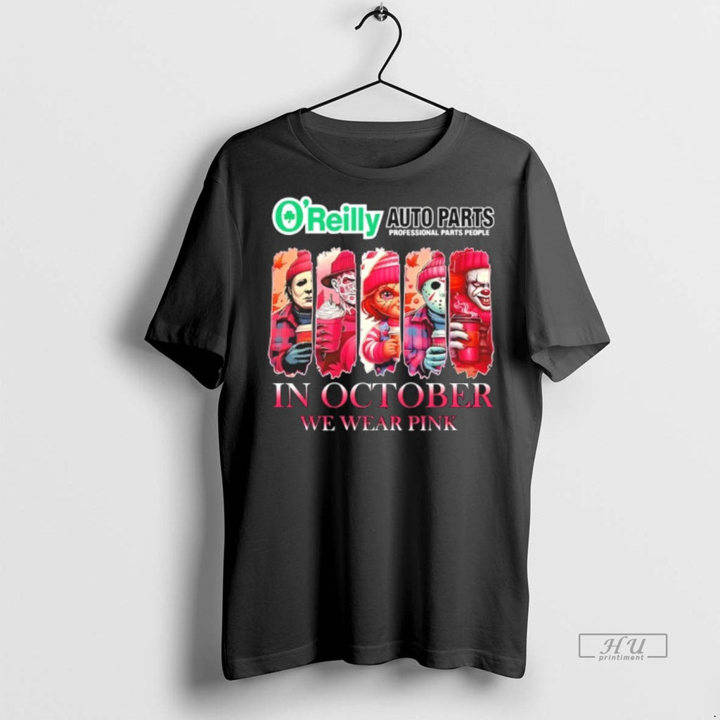 Officials Oreilly Auto Parts X Horror Movies Halloween In October We Wear Pink Shirt Sweater