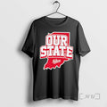 Officials Our State Indiana Red Map Graphic College Sports T-Shirts, Hoodie, Sweatshirt | PureTeeCo.com