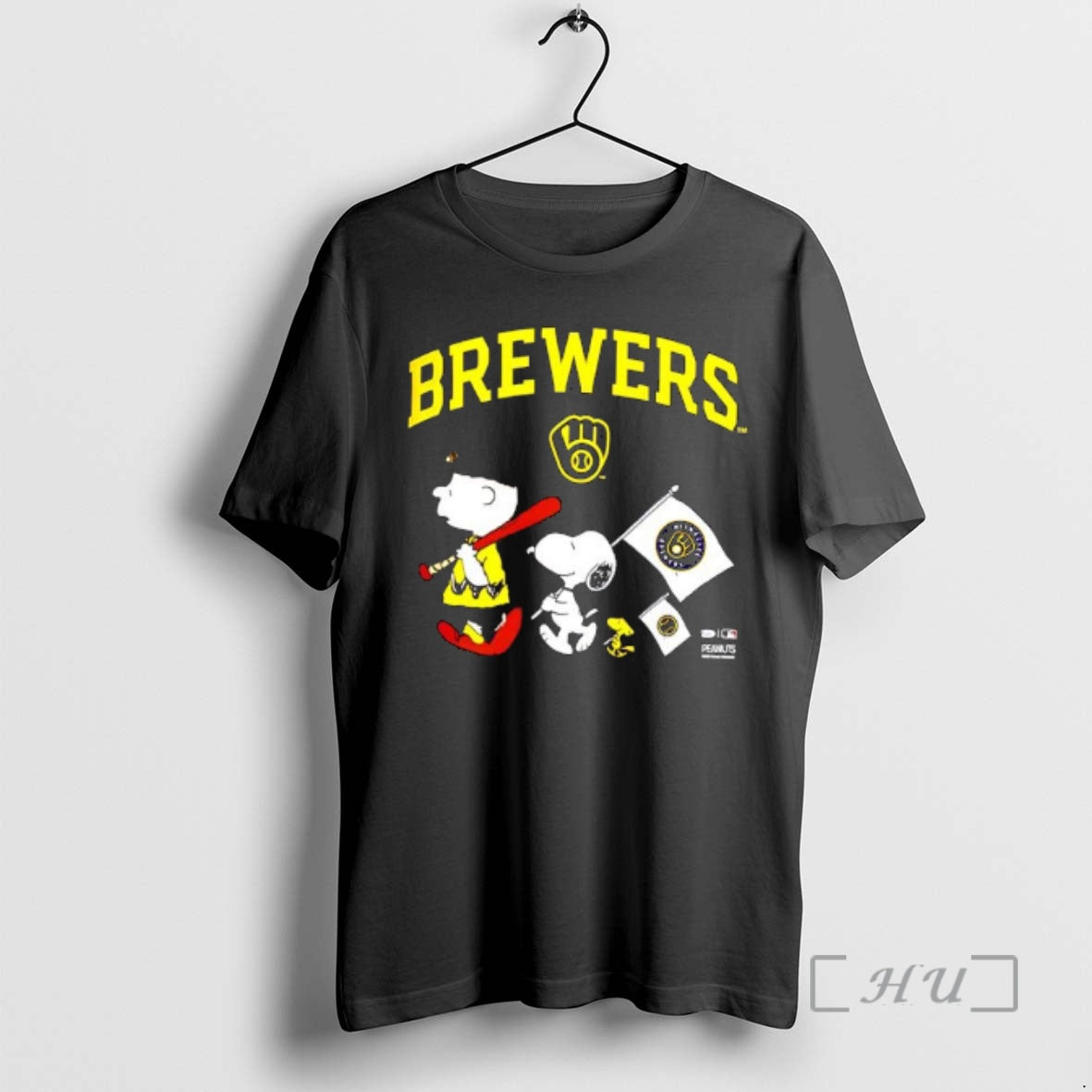 Officials Peanuts Chracters Flag With Milwaukee Brewers T-Shirts, Hoodie, Sweatshirt | PureTeeCo.com