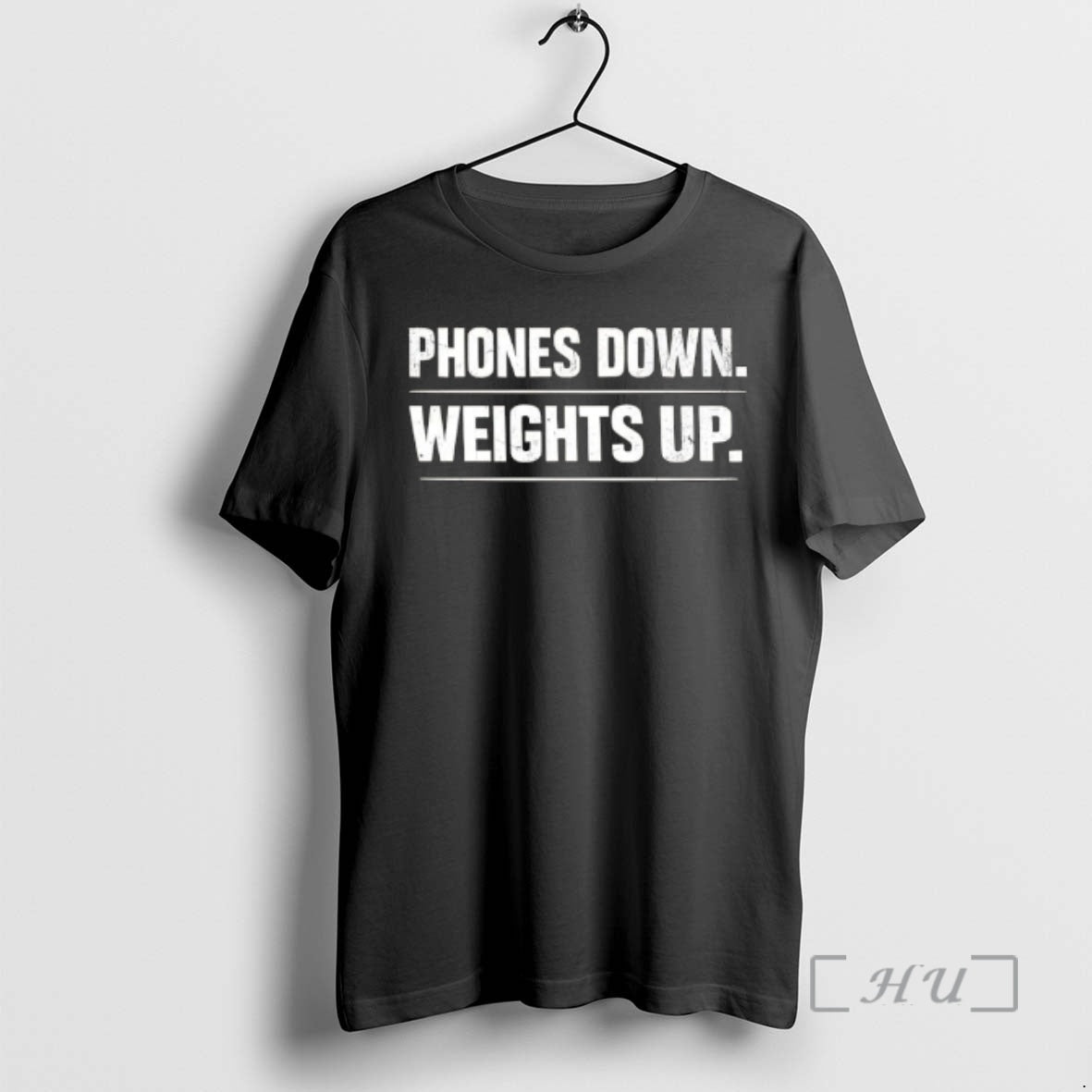 Officials Phones Down Weights Up Text T-Shirts, Hoodie, Sweatshirt | PureTeeCo.com