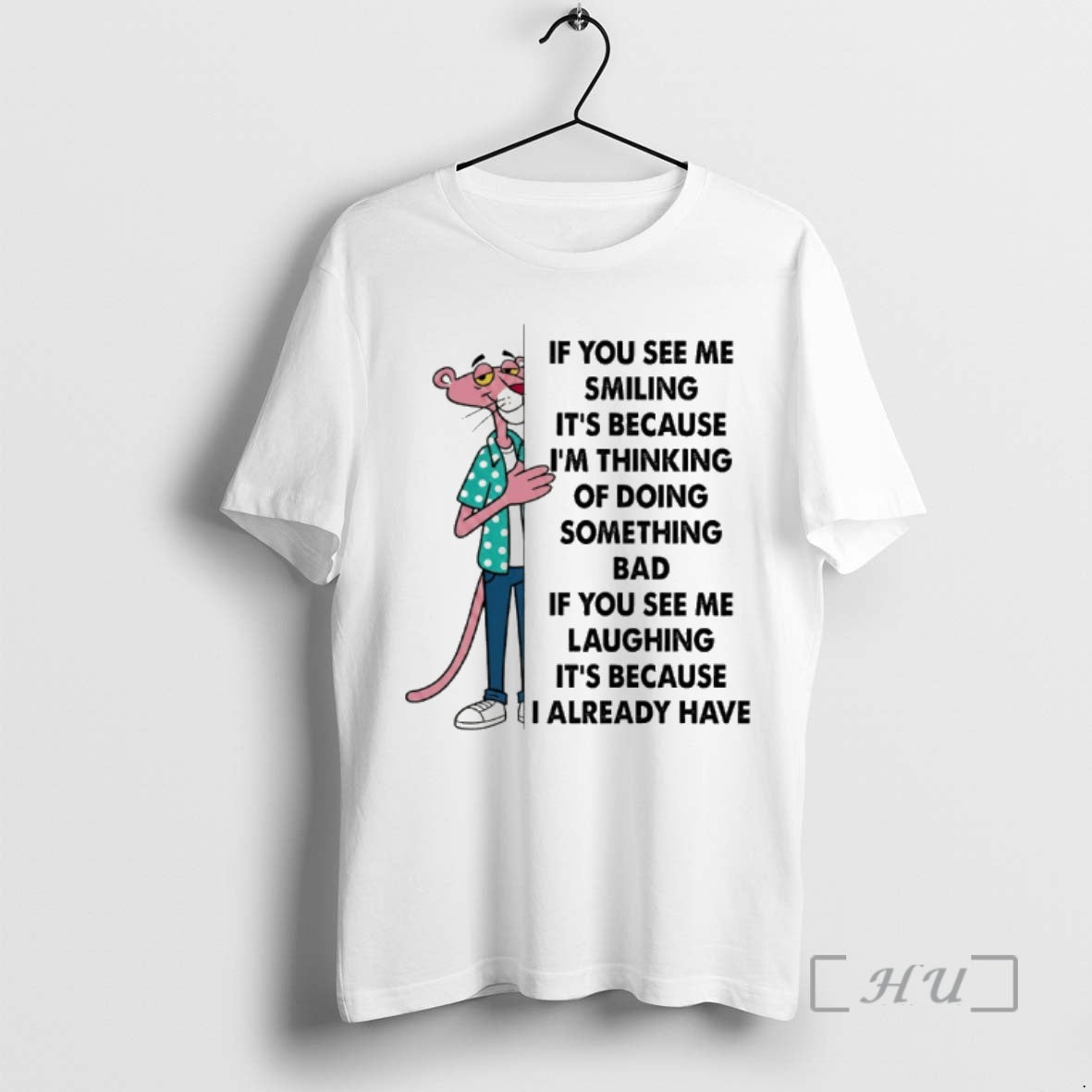 Officials Pink Panther If You See Me Smiling Its Because Im Thinkin Of Doin Something T-Shirts, Hoodie, Sweatshirt