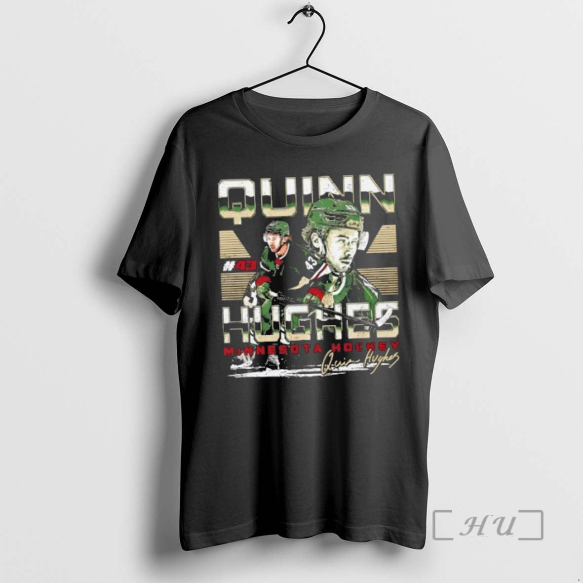Officials Quinn Hughes Minnesota Wild Dual Signature T-Shirts, Hoodie, Sweatshirt | PureTeeCo.com