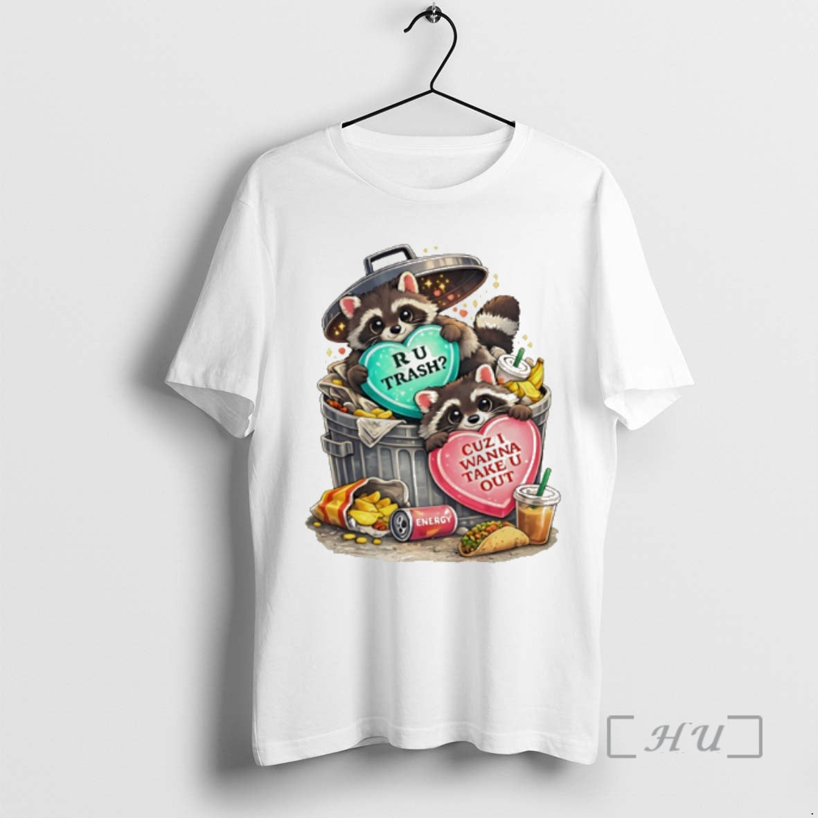 Officials Racoon R U Trash Cuz I Wanna Take U Out Valentine Day Premium T-Shirts, Hoodie, Sweatshirt | PureTeeCo.com