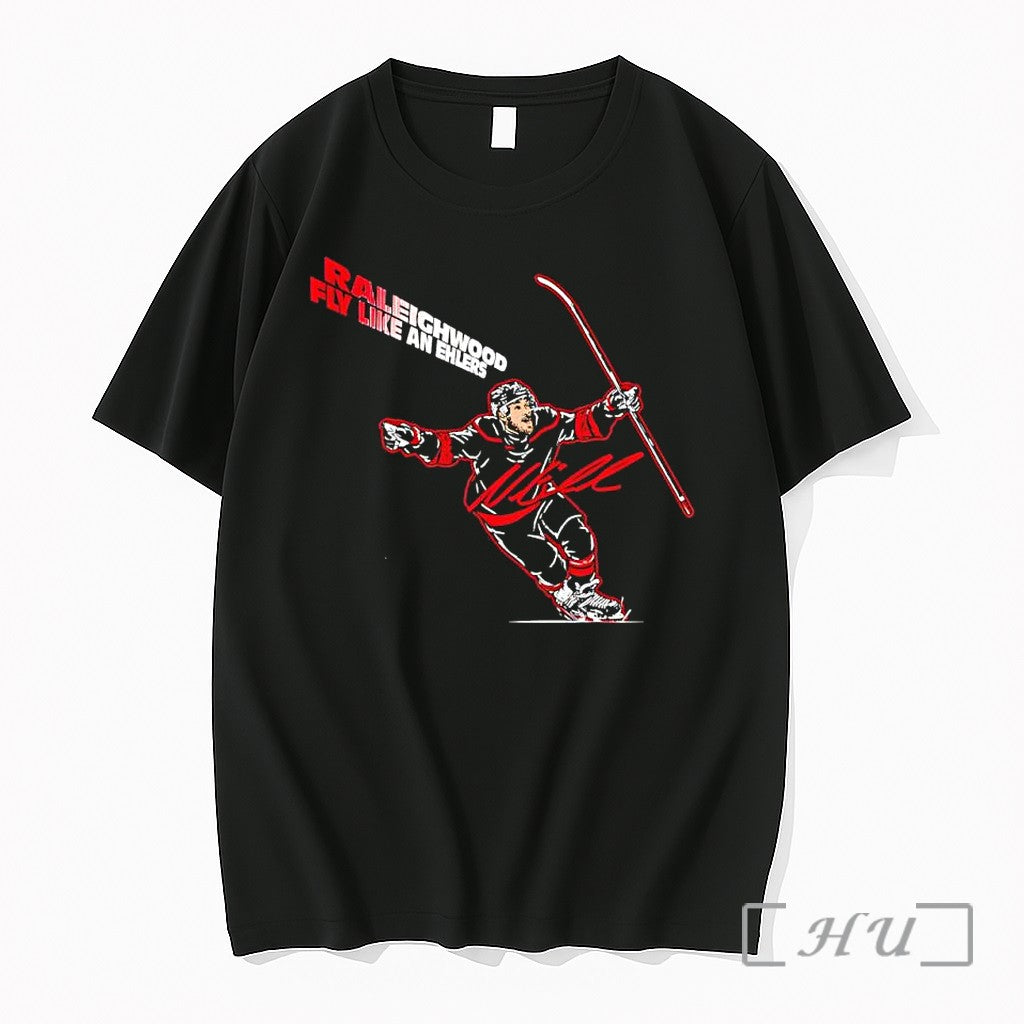 Officials Raleighwood Fly Like An Ehlers Carolina Hurricanes Nhl Player Signature Premium T Shirts Sweater