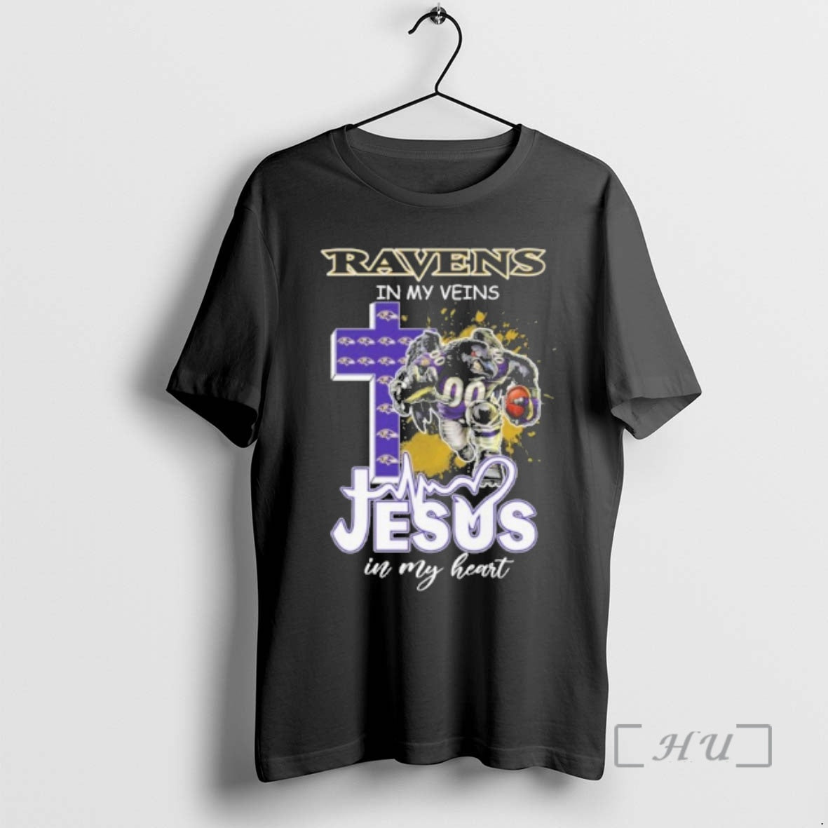 Officials Ravens In My Veins Jesus Mascot In My Heart Mascots Premium T Shirts Sweater Hoodie, Sweatshirt | PureTeeCo.com