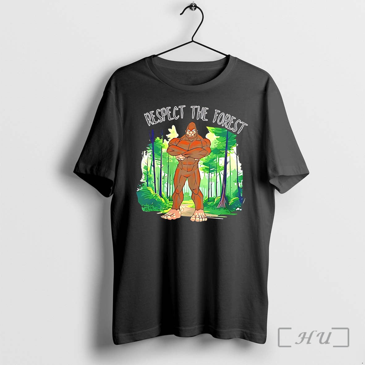 Officials Respect The Forest With Bigfoot Cartoon Tee