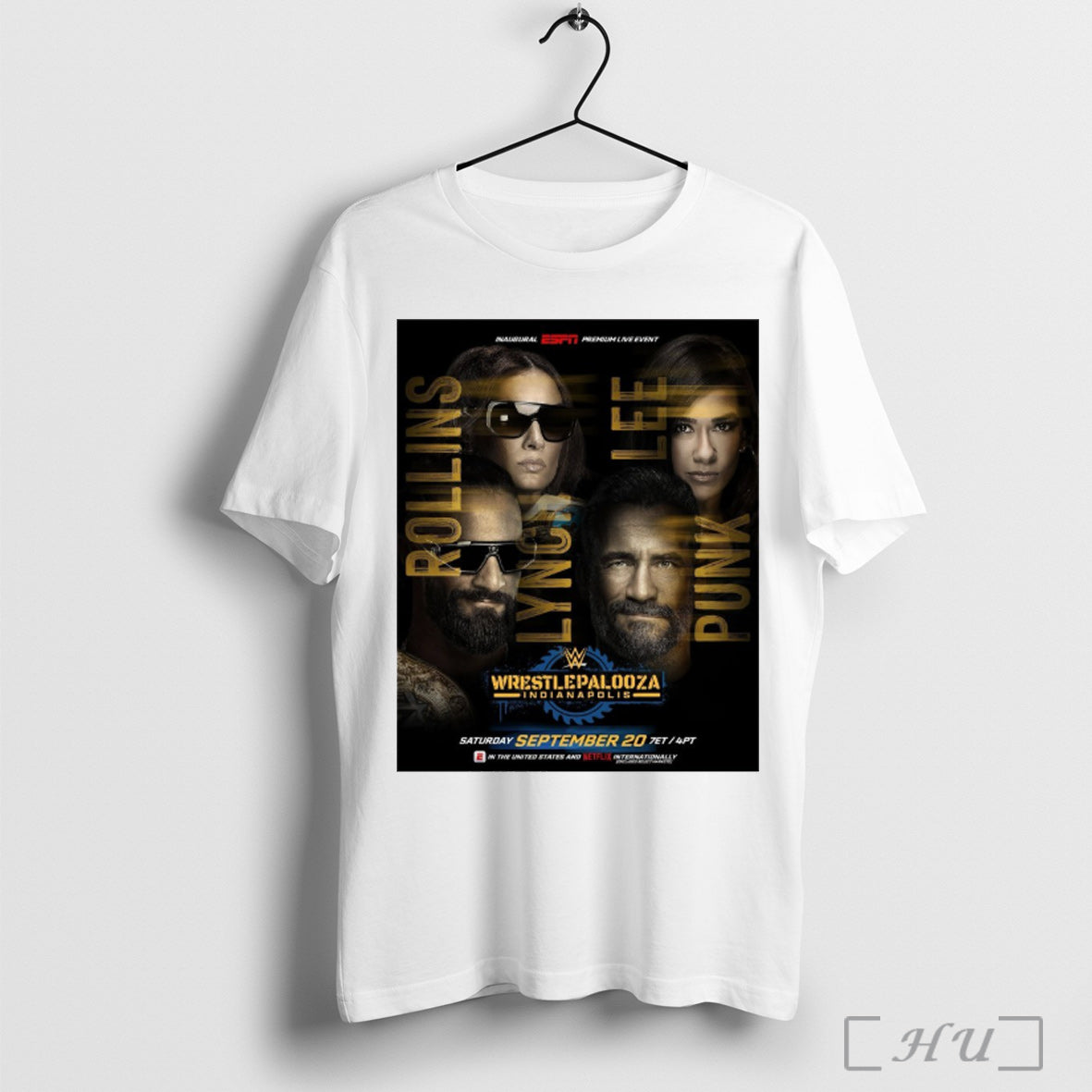 Officials Rollins Lynch Lee Punk Wrestlepalooza Indianapolis Saturday September 20 Espn Poster T Shirt