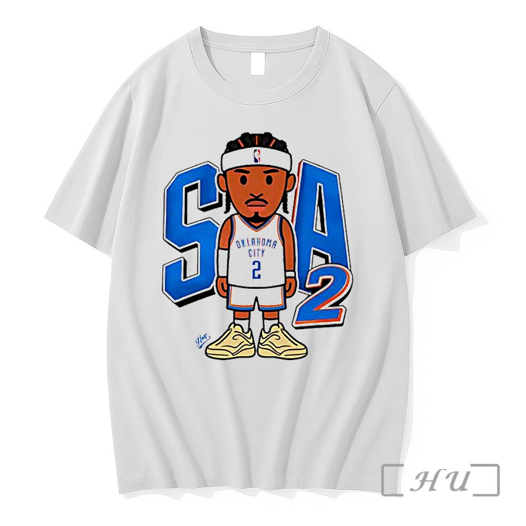 Officials Sga Shai Gilgeous Alexander Oklahoma City Thunder 2 Cartoon Basketball Player Premium T Shirts