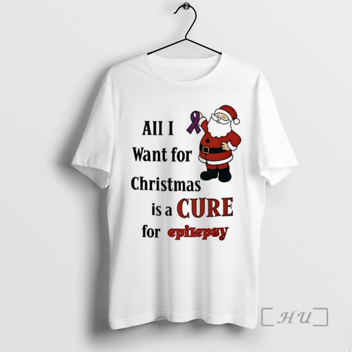 Officials Santa Claus All I Want For Christmas Is A Cure For Epilepsy Premium T-Shirts, Hoodie, Sweatshirt | PureTeeCo.com