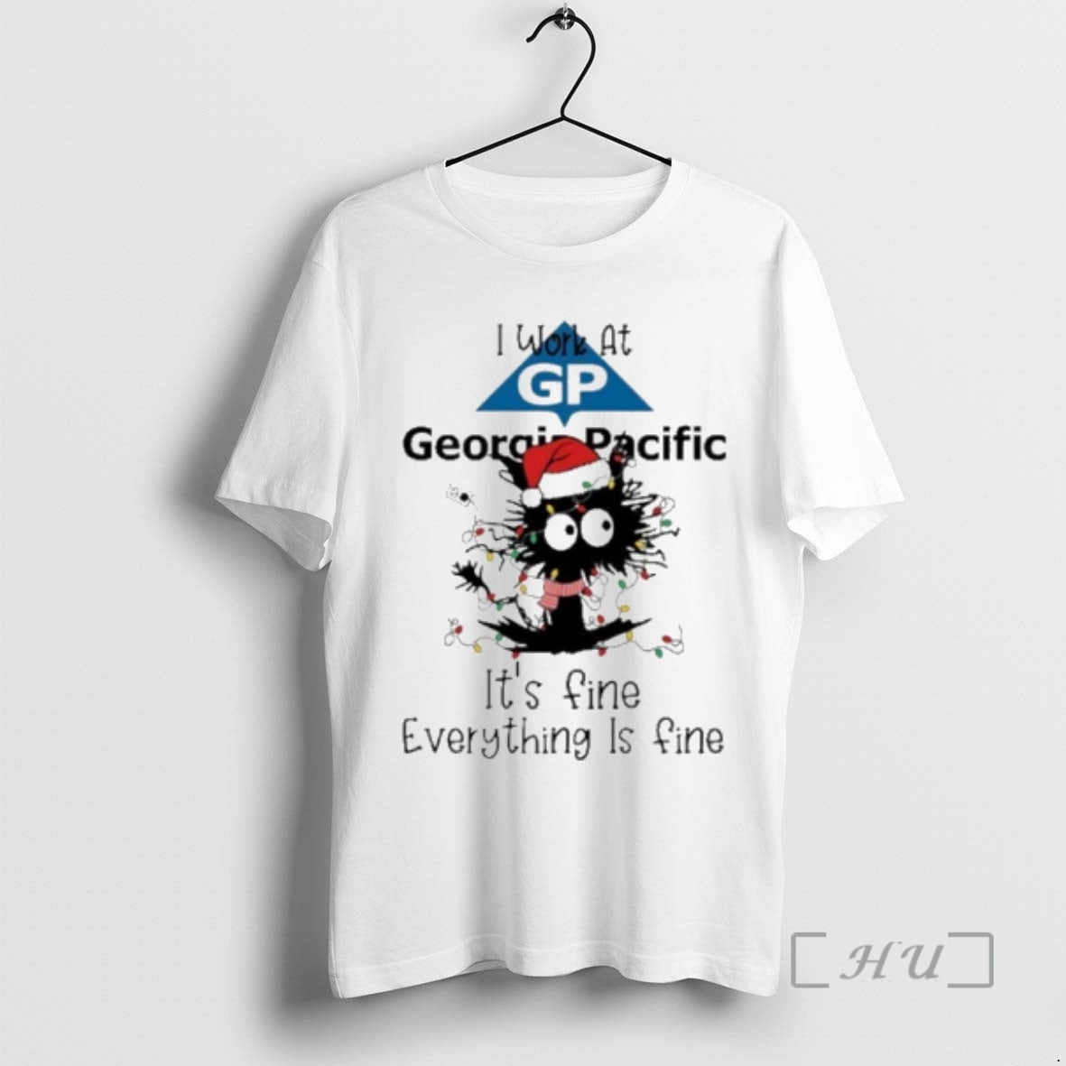 Officials Santa Light Cat I Work At Georgia Pacific Its Fine Everything Is Fine Premium T-Shirts, Hoodie, Sweatshirt