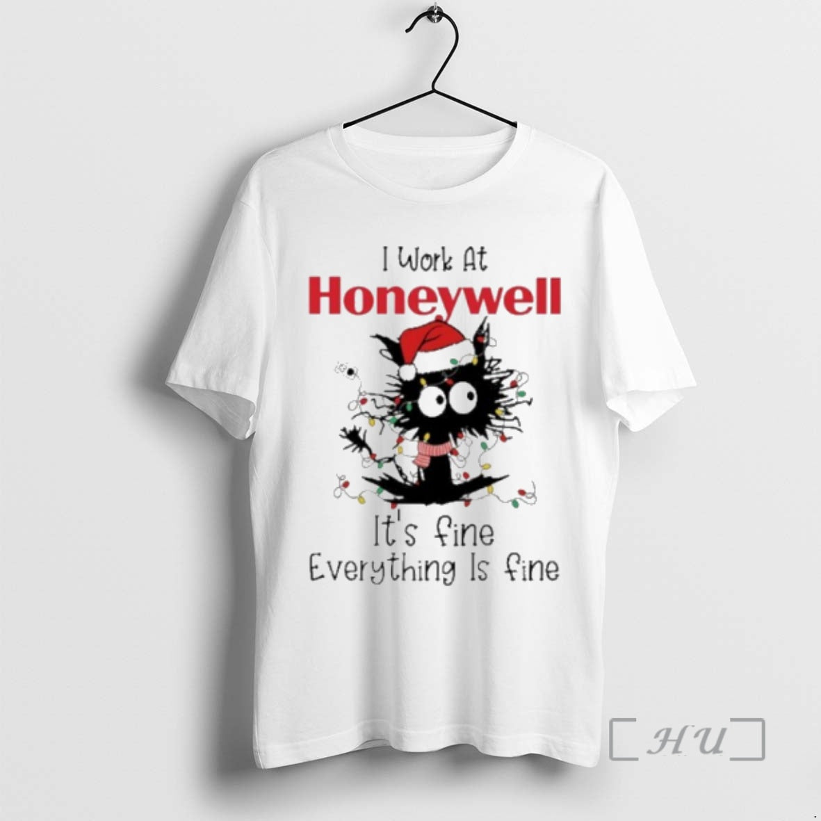 Officials Santa Light Cat I Work At Honeywell Its Fine Everything Is Fine Premium T-Shirts, Hoodie, Sweatshirt