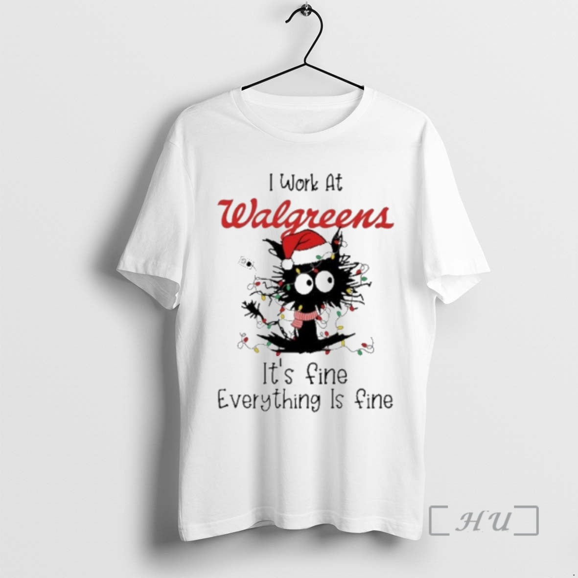 Officials Santa Light Cat I Work At Walgreens Its Fine Everything Is Fine Premium T-Shirts, Hoodie, Sweatshirt