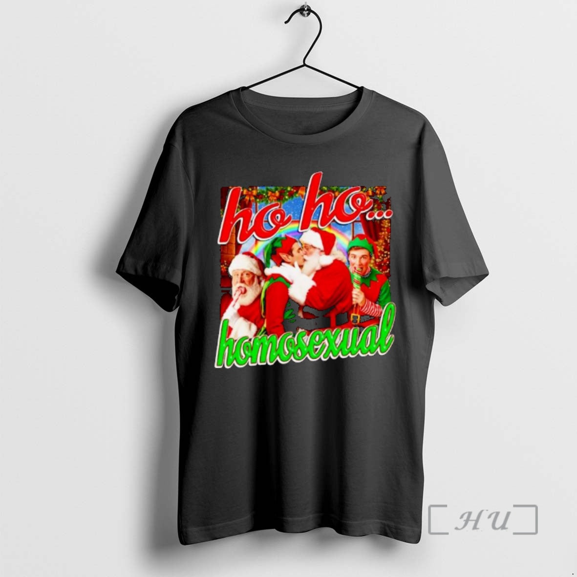 Officials Santa And Elf Ho Ho Homosexual Ornaments T-Shirts, Hoodie, Sweatshirt | PureTeeCo.com