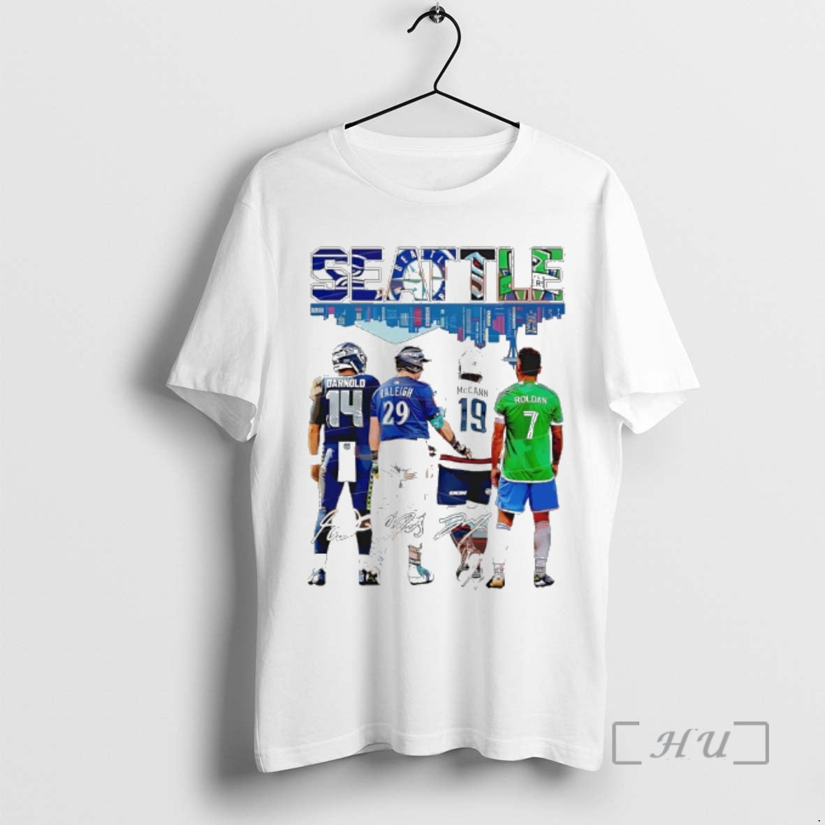 Officials Seattle Legends Sports Mix Roldan City Skyline Signatures T-Shirts, Hoodie, Sweatshirt | PureTeeCo.com