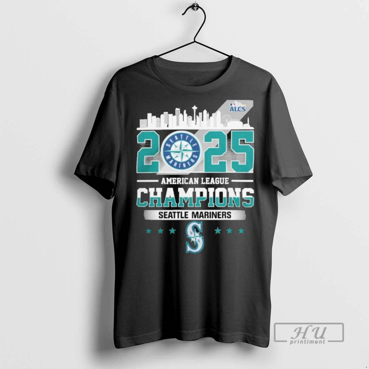 Officials Seattle Mariners 2025 American League Champions Skyline T Shirt