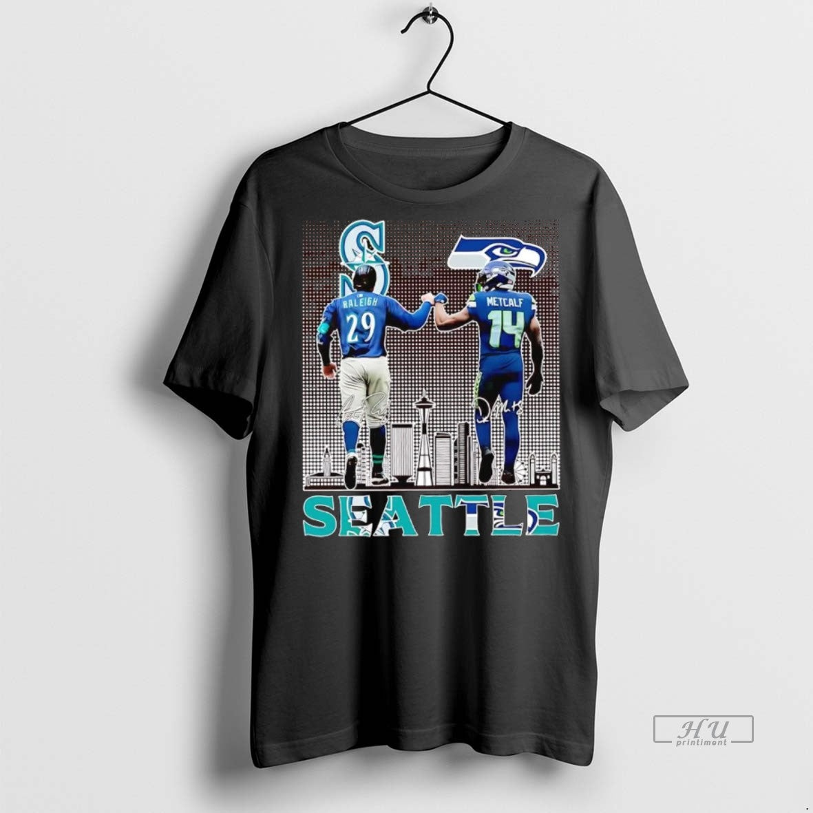Officials Seattle Sports Stars Cal Raleigh And Dk Metcalf Skyline Shirt Sweater