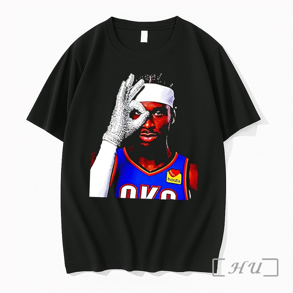 Officials Shai Gilgeous Alexander Okc Thunder Ok Gesture Sparkle Glove Black Premium T Shirts Sweater