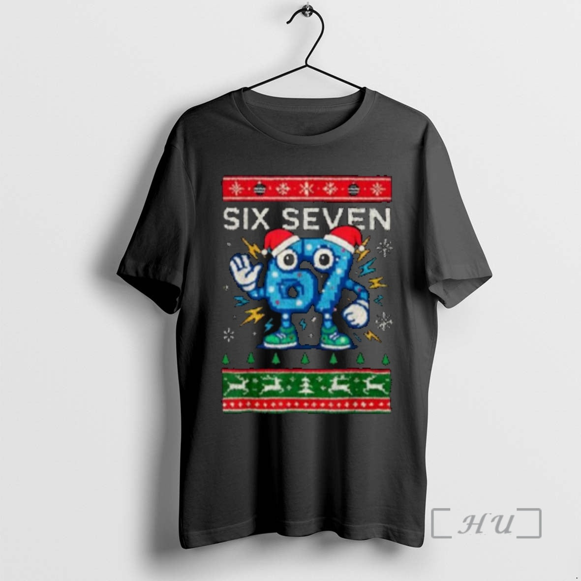 Officials Six Seven Christmas 67 Meme Funny Brainrot Circle Black T-Shirts, Hoodie, Sweatshirt | PureTeeCo.com