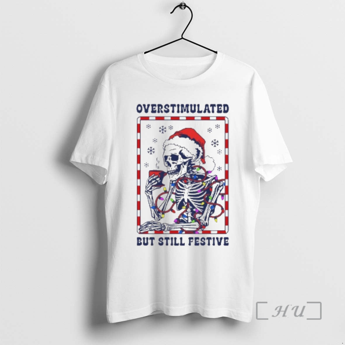 Officials Skeleton Santa Overstimulated But Still Festive T-Shirts, Hoodie, Sweatshirt | PureTeeCo.com