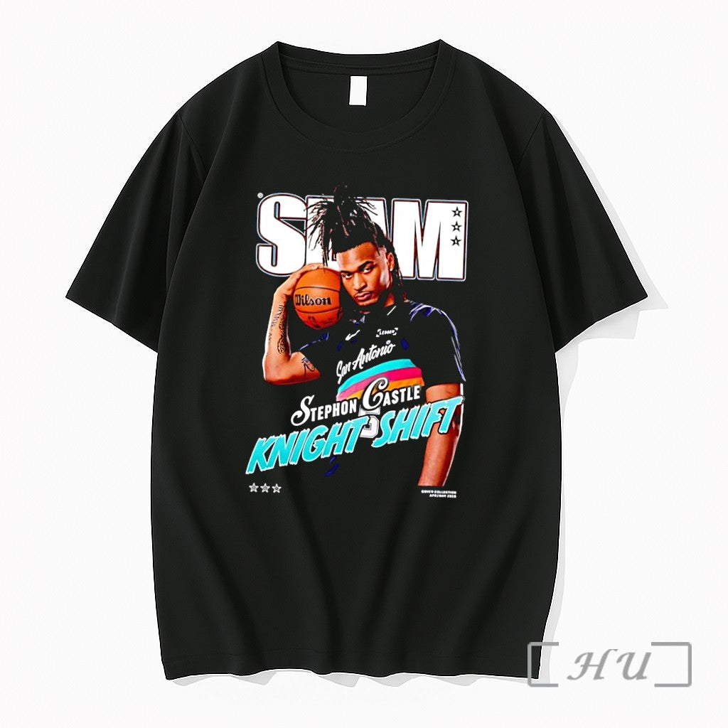 Officials Slam Magazine Stephon Castle Knight Shift San Antonio Spurs Black Premium T Shirts Sweater