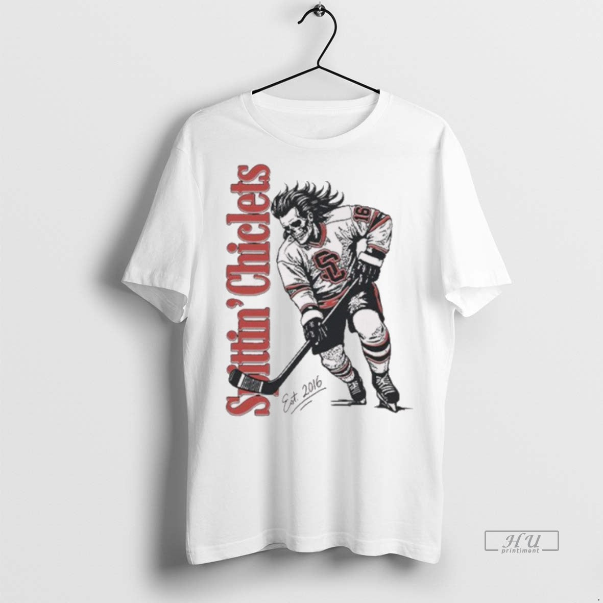 Officials Spittin Chiclets Skullet Vertical Ice Hockey Est Shirt Sweater