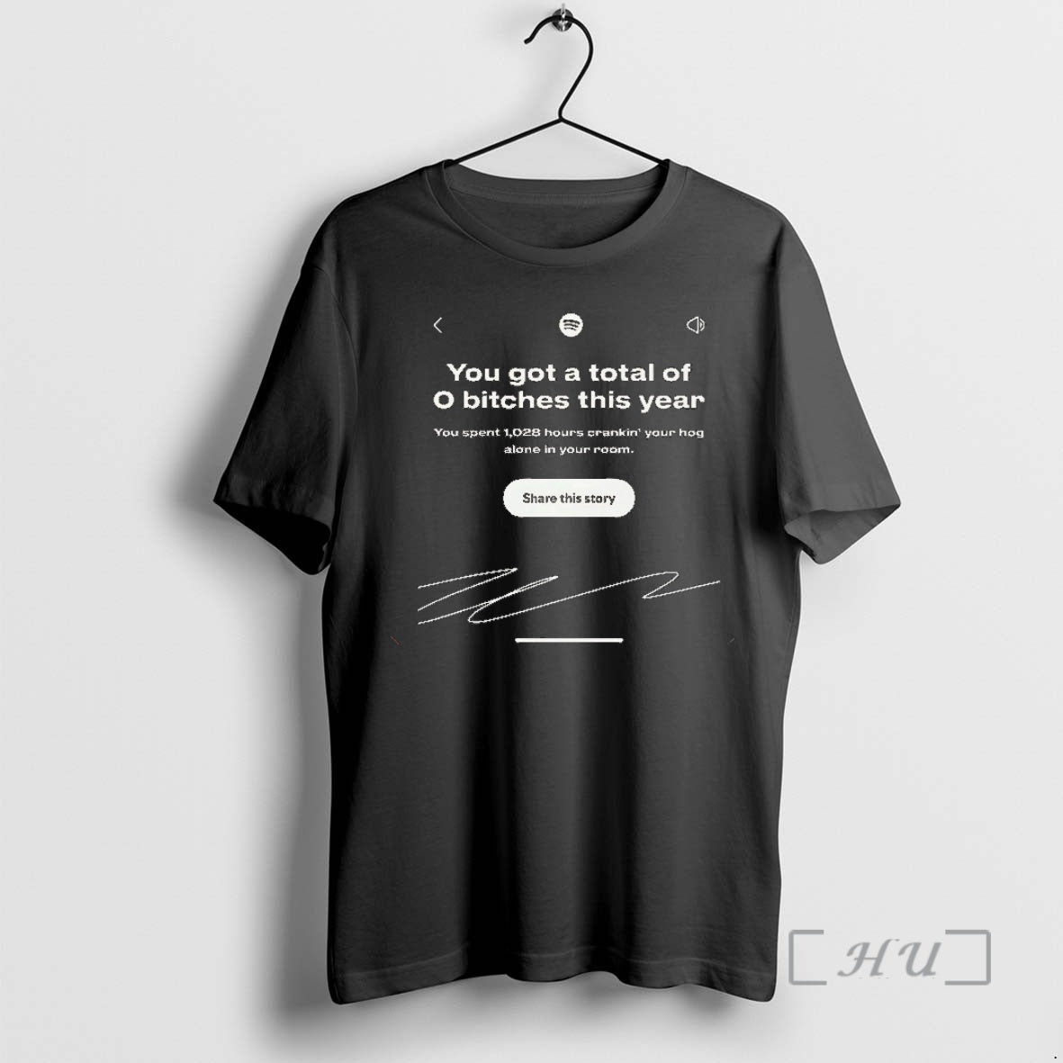 Officials Spotify You Got A Total Of 0 Bitches This Year Christmas Premium T Shirts Hoodie, Sweatshirt | PureTeeCo.com