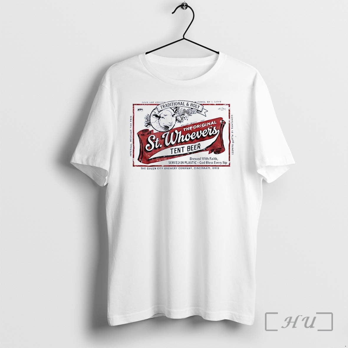 Officials St Whoevers Tent Beer Label Vintage Sheep White