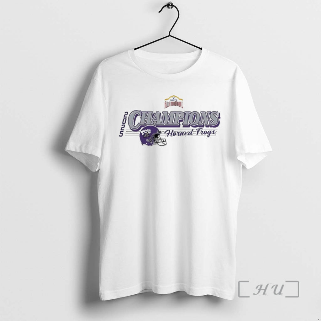 Officials Tcu Horned Frogs 2025 Alamo Bowl Champions Helmet T-Shirts, Hoodie, Sweatshirt | PureTeeCo.com
