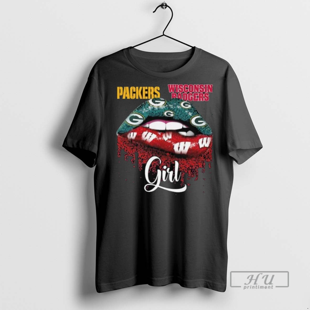 Officials Trending Green Bay Packers X Wisconsin Badgers Girl Lips 2025 Long Sleve