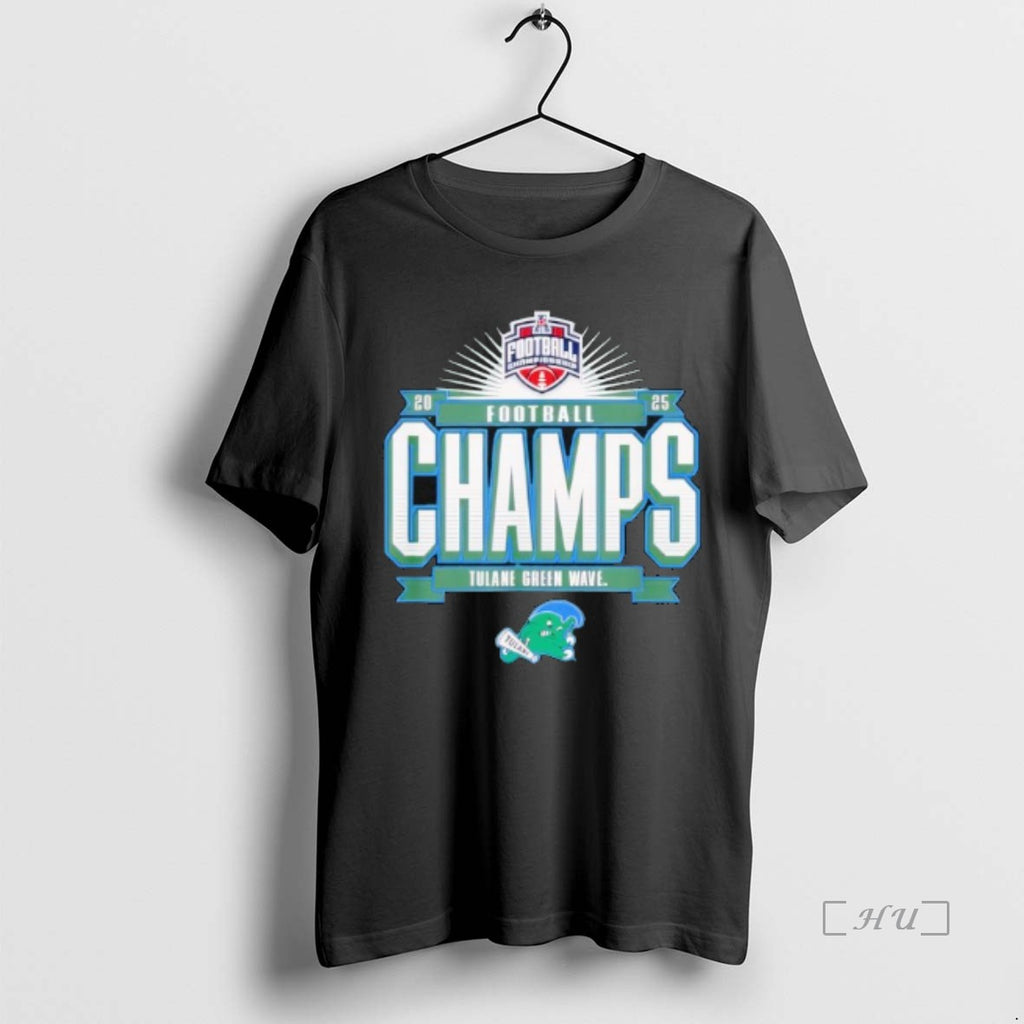 Officials Tulane Green Wave Aac Champs 2025 Football Locker Room T-Shirts, Hoodie, Sweatshirt | PureTeeCo.com