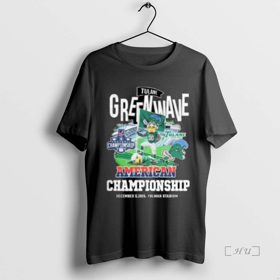 Officials Tulane Green Wave Beat North Texas Mean Green American Championship 2025 Mascot Circle Black T-Shirts, Hoodie,...