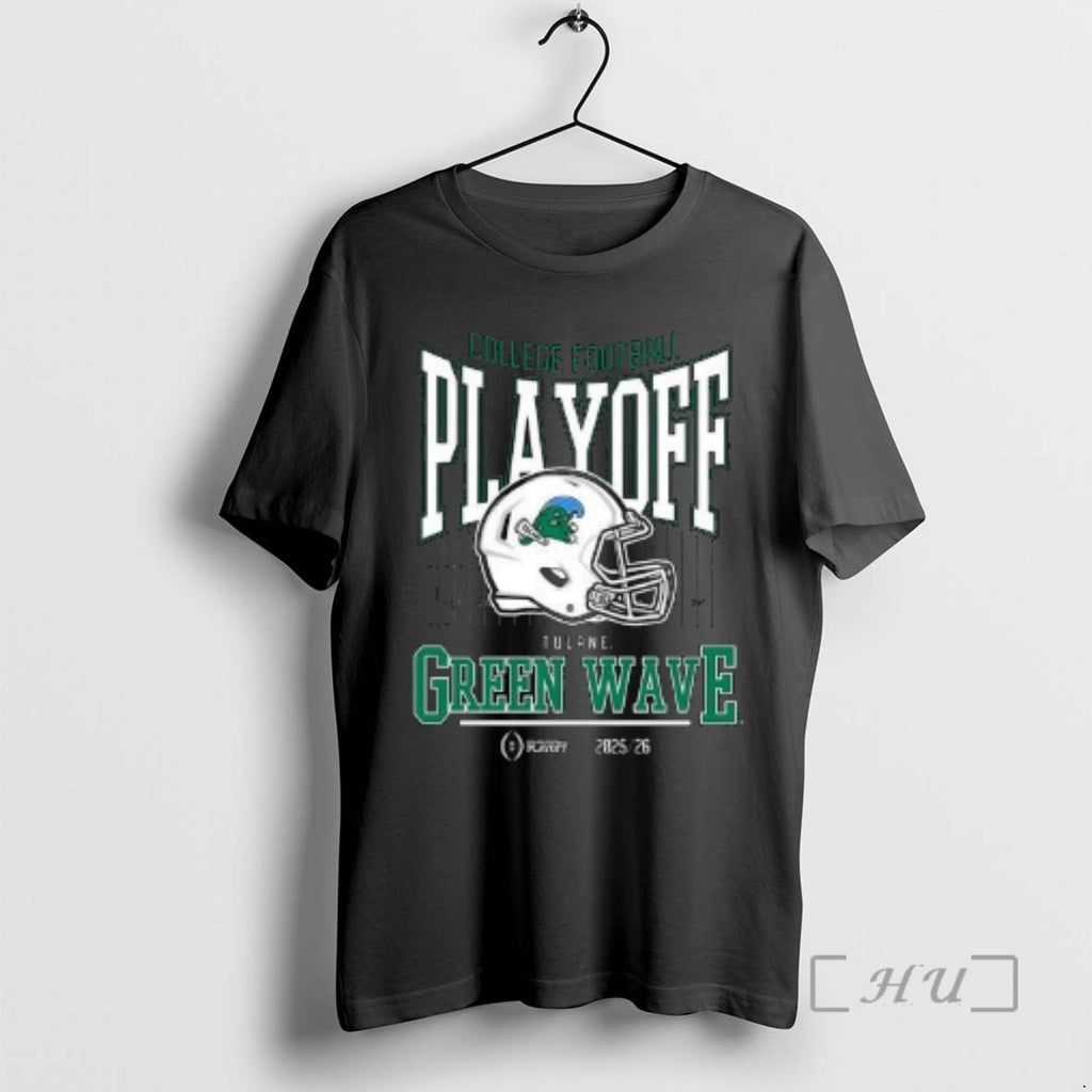 Officials Tulane Green Wave College Football Playoff Helmet 2025 Circle Black Premium T Shirts Sweater Hoodie, Sweatshirt