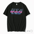 Officials Usa All The Way American Flag Stars Stripes Black